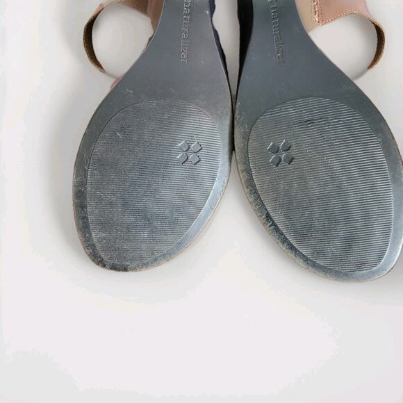 Naturalizer Wedge Block Heel Sandals Women 8.5 Brown Open Toe 4" Strappy Comfort - Picture 5 of 7